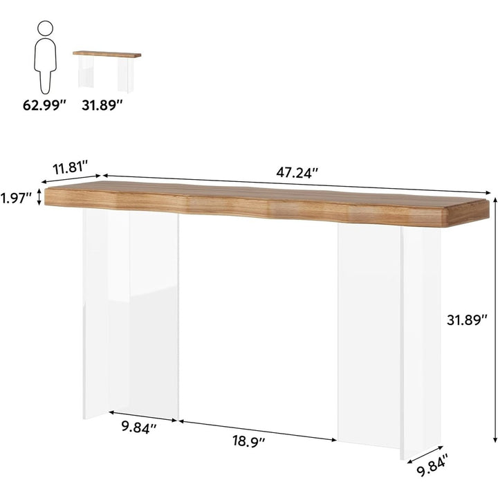 Tribesigns 47 Inch Sofa Table Acrylic Legs Narrow Console Table Modern Design Image 6