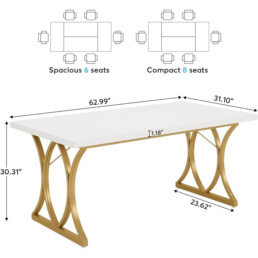 Tribesigns 63in White Executive Desk Modern Home Office Computer Desk MDF Image 2