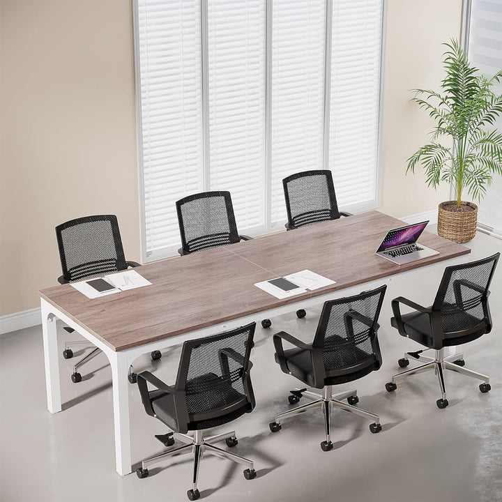 Tribesigns 6.5 FT Conference Table 78.74" x 27.56" Large Office Desk Grey Metal Image 1