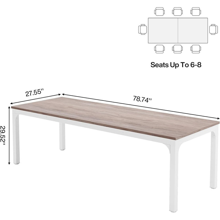 Tribesigns 6.5 FT Conference Table 78.74" x 27.56" Large Office Desk Grey Metal Image 6