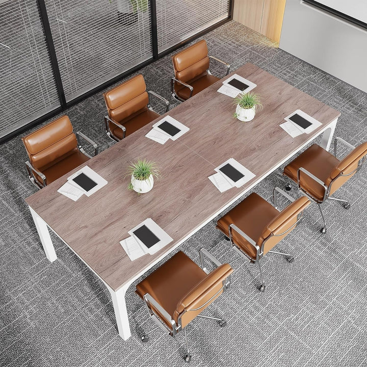 Tribesigns 6.5 FT Conference Table 78.74" x 27.56" Large Office Desk Grey Metal Image 4