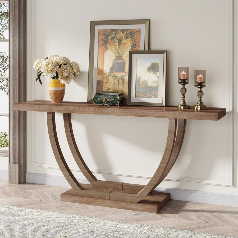 Tribesigns Console Entryway Table Farmhouse: 63 Inches Sturdy Wood Console Table for Entryway Image 1
