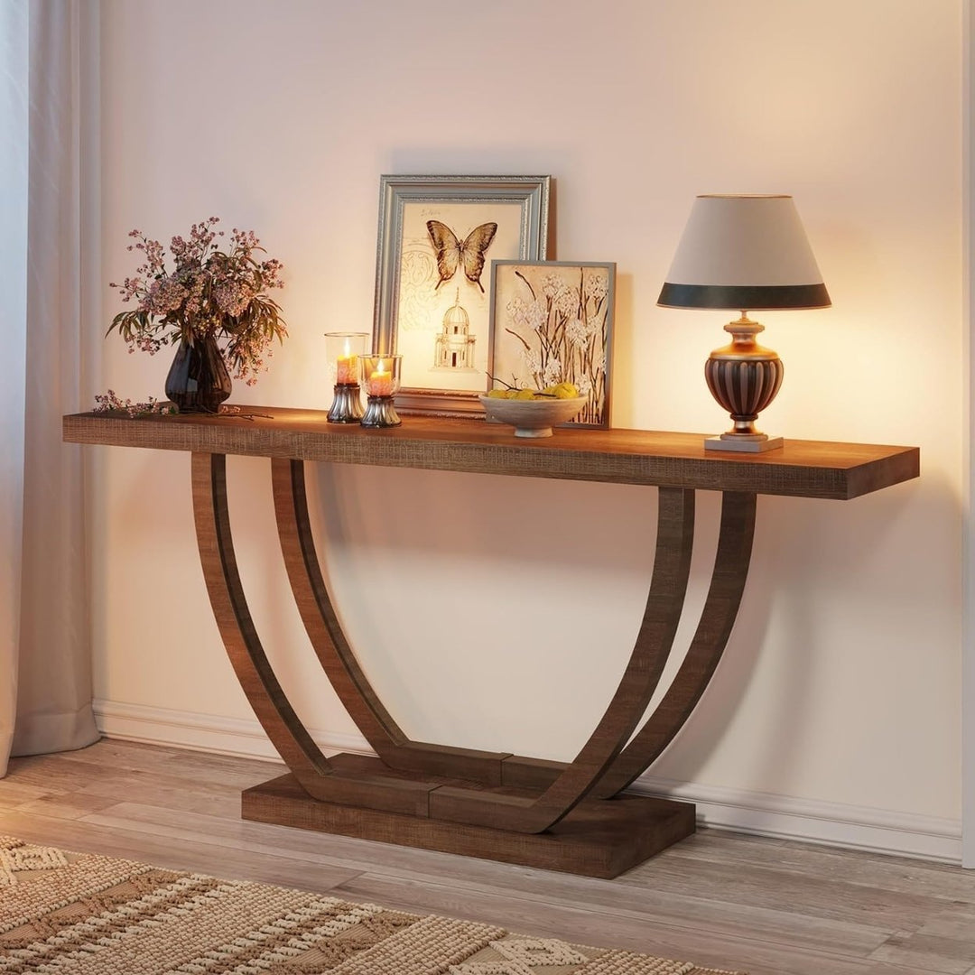 Tribesigns Console Entryway Table Farmhouse: 63 Inches Sturdy Wood Console Table for Entryway Image 4