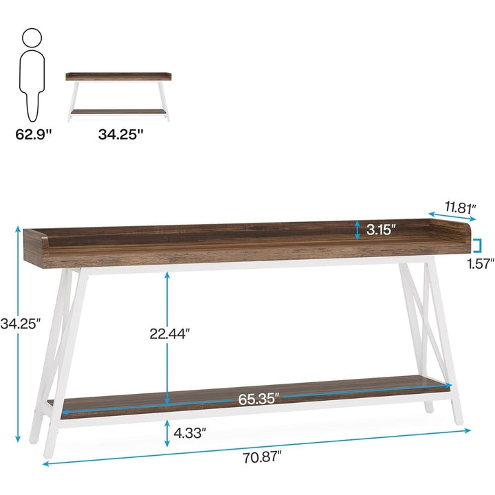 Tribesigns 70.9 Inch Rustic Sofa Console Table Behind Couch Industrial Style Image 12