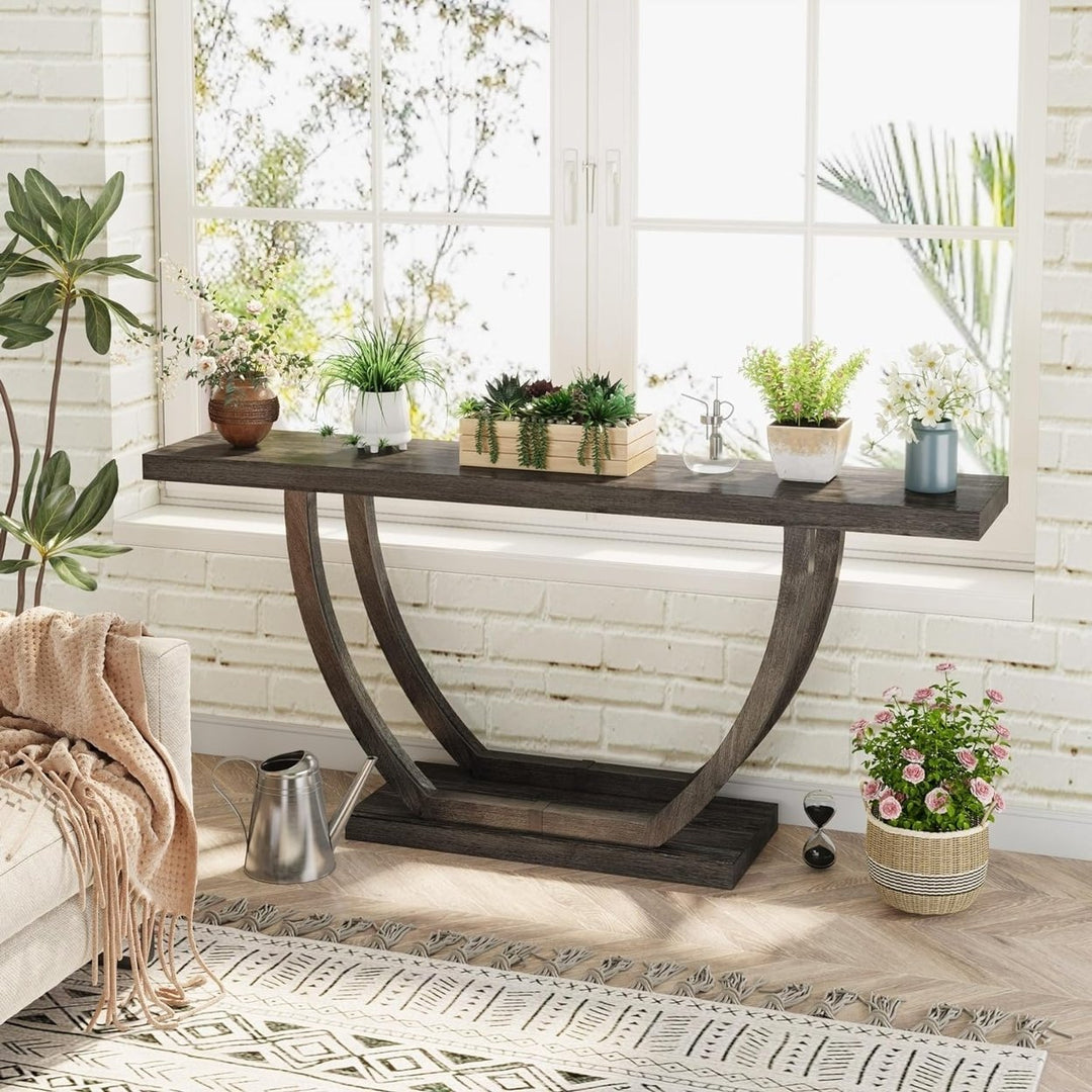 Tribesigns Console Entryway Table Farmhouse: 63 Inches Sturdy Wood Console Table for Entryway Image 11