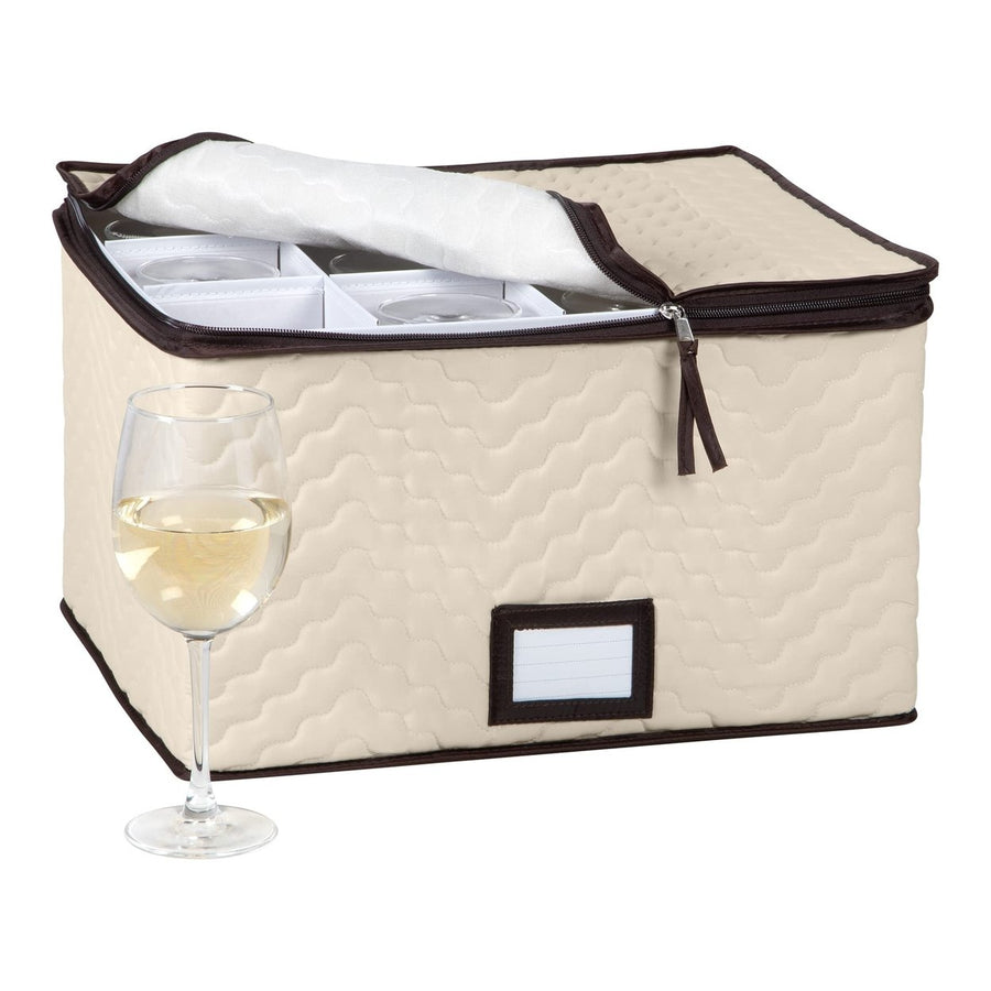 China Stemware Storage Containers Microfiber Padded Durable Zippered Protection Image 1