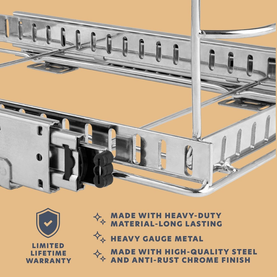 Pull Out Trash Can Under Cabinet Chrome Steel Slides 13 Inch Cabinet Opening Image 8