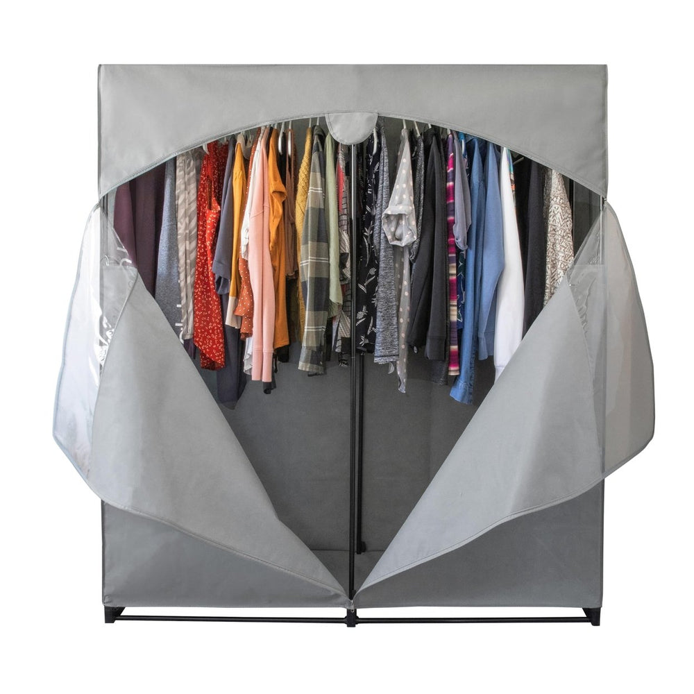 Portable Wardrobe Closet, Heavy Duty Hanging Rod with 50 Lb. Weight Capacity, Super Easy Assembly, No Tools Required Image 2