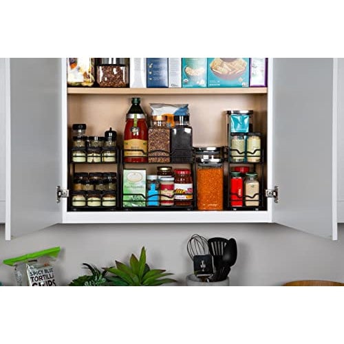 Heavy Duty Pull Out Spice Rack Organizer Cabinet Black Finish 8 Inch Clearance Image 5