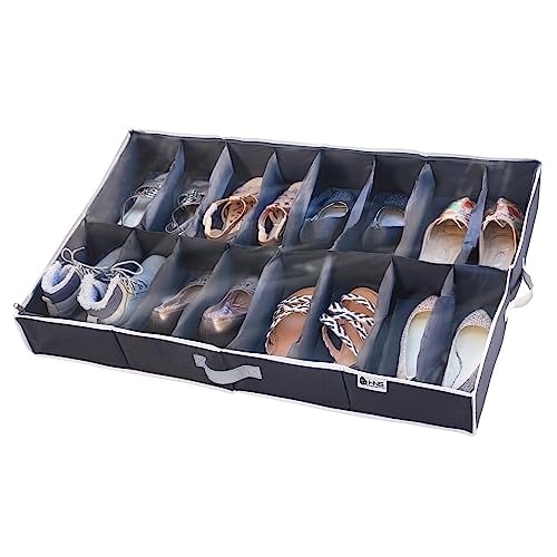 HOLDN Storage Under Bed Shoe Organizer Clear Cover Extra Large Holds 32 Pairs Image 5