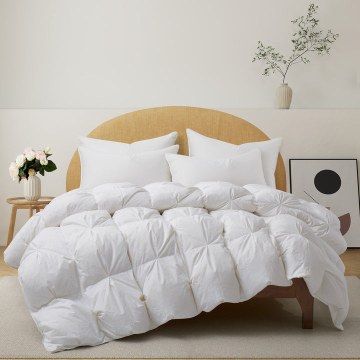 Goose Down Feather Comforter Duvet Insert - All Season Bedding Comforter with Corner Tabs - Fluffy Soft Goose Down Duvet Image 1