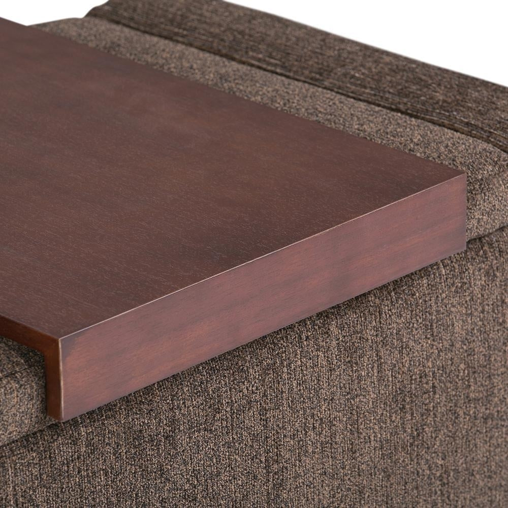 Bretton Storage Ottoman Lift Top Tray 42.4in Fabric Upholstered Brown Multifunctional Image 9