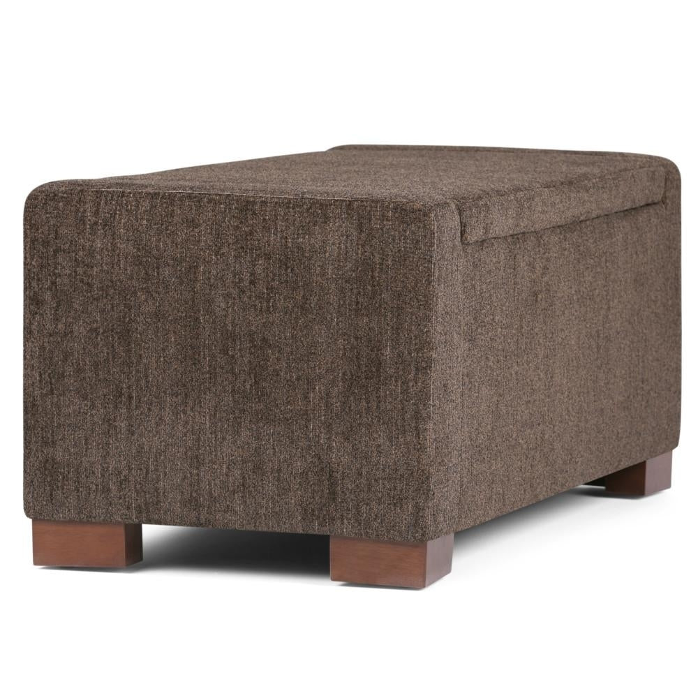 Bretton Storage Ottoman Lift Top Tray 42.4in Fabric Upholstered Brown Multifunctional Image 10