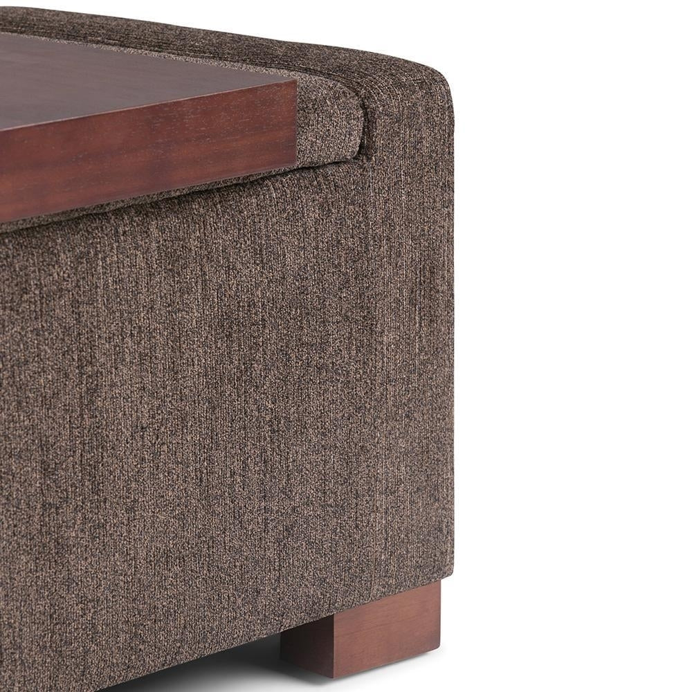 Bretton Storage Ottoman Lift Top Tray 42.4in Fabric Upholstered Brown Multifunctional Image 11