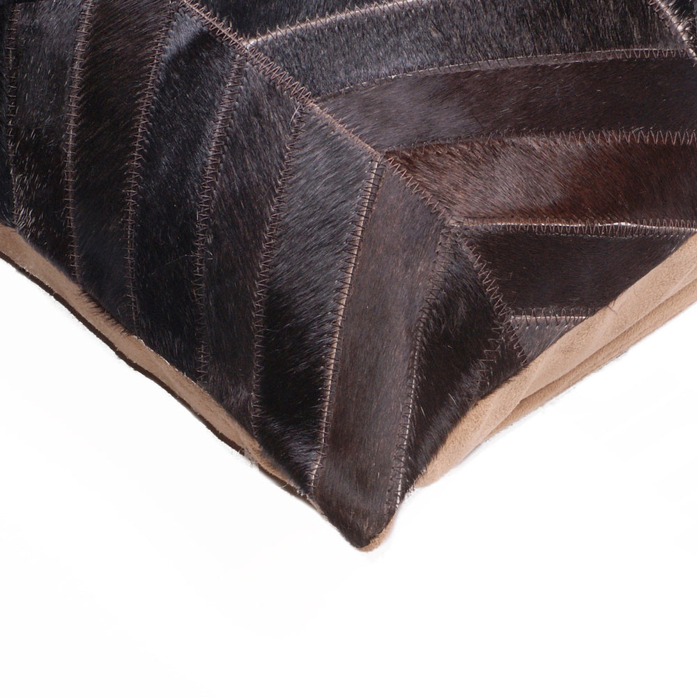 Natural Torino Chevron Cowhide Pillow 18x18 Chocolate Brown 1-Piece Image 2