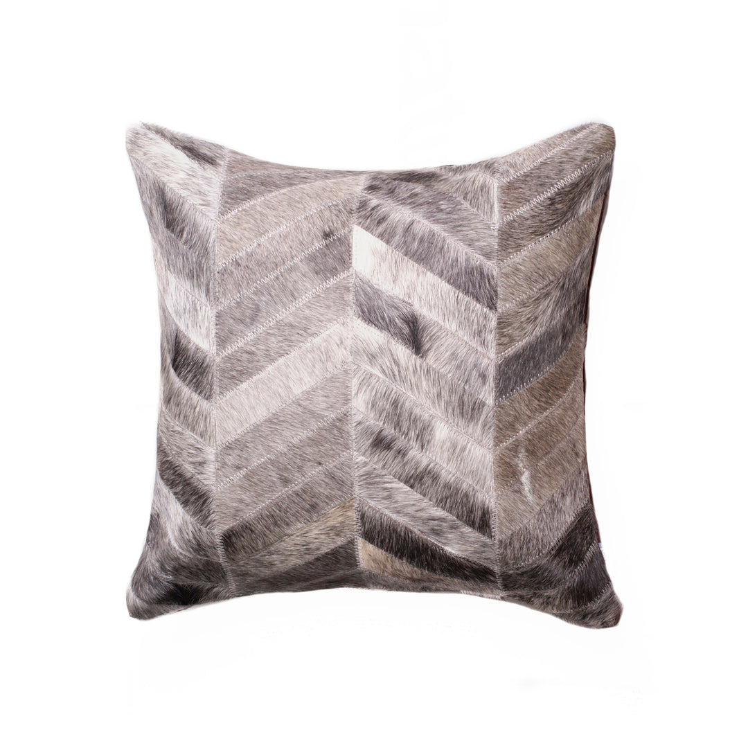 Natural Torino Chevron Cowhide Pillow 18x18 Chocolate Brown 1-Piece Image 3