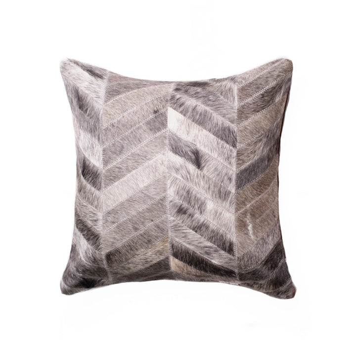 Natural Torino Chevron Cowhide Pillow 18x18 Chocolate Brown 1-Piece Image 1