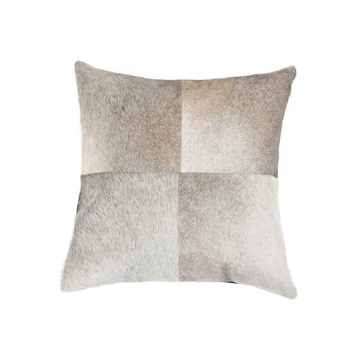 Natural Torino Cowhide Pillow 18x18 Gold Tan Quattro Design Image 1