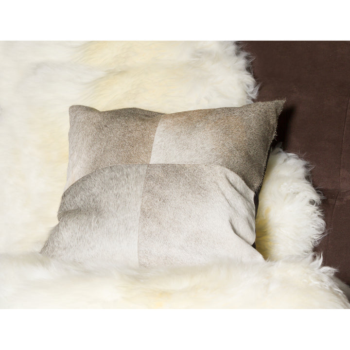 Natural Torino Cowhide Pillow 18x18 Gold Tan Quattro Design Image 5