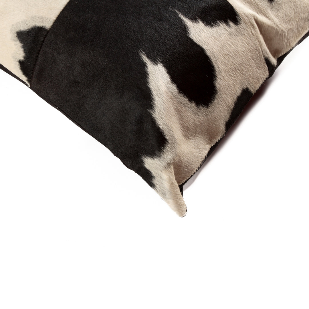 Natural Home Torino Cowhide Pillow 18x18 Black Quatro Decorative Cushion Image 5