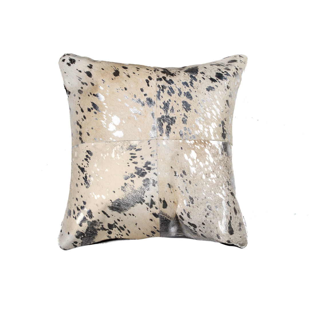 Natural Torino Cowhide Pillow 18x18 Gold Tan Quattro Design Image 6