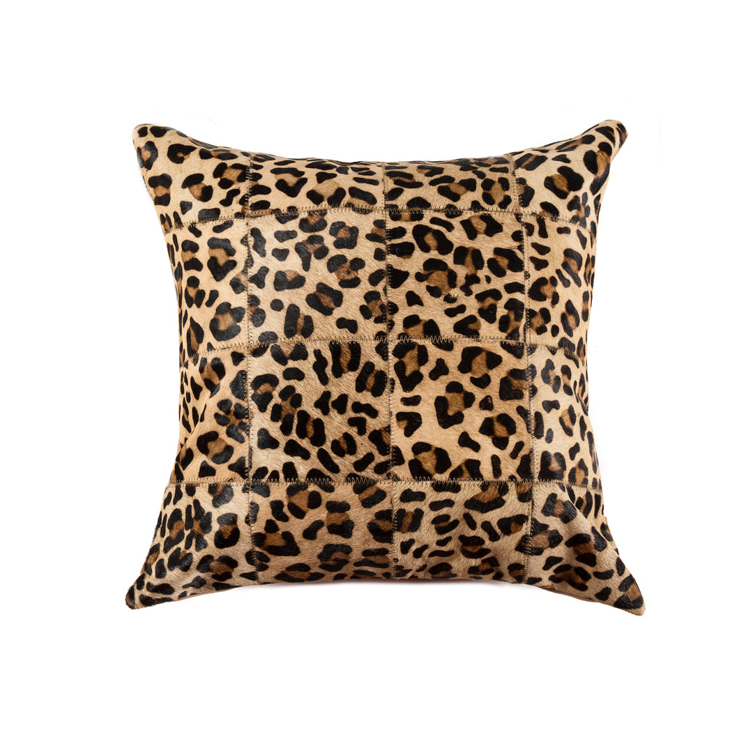 Natural Torino Cowhide Pillow 18x18 Gold Tan Quattro Design Image 8