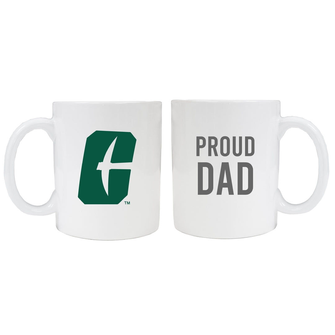 North Carolina Charlotte Forty-Niners Proud Mom and Dad Ceramic Coffee Mug - White Image 1