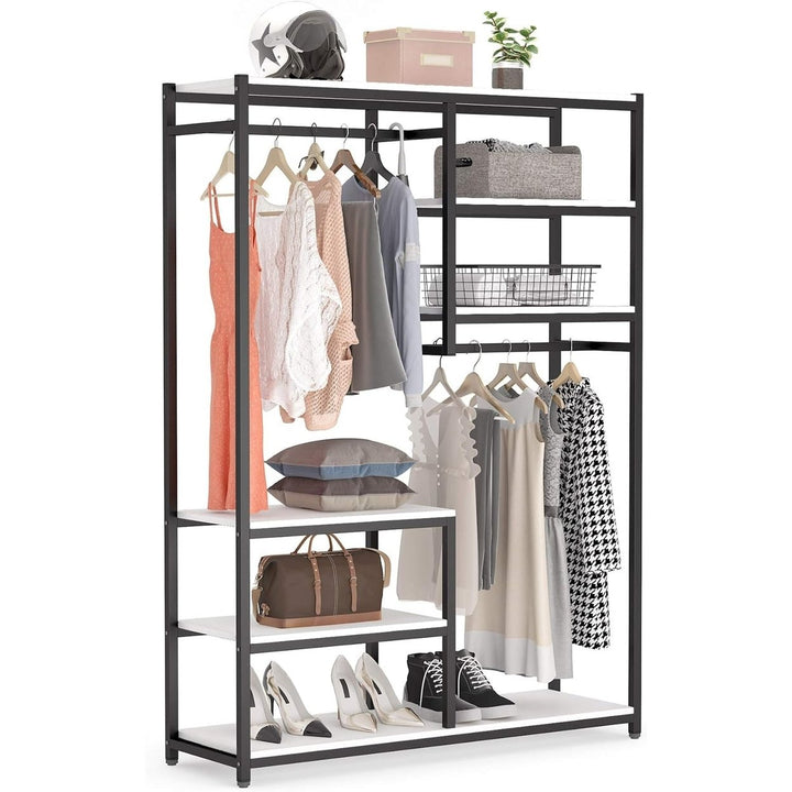 Tribesigns Free-standing Closet Organizer 2 Hanging Rod Heavy Duty Metal Frame Image 5