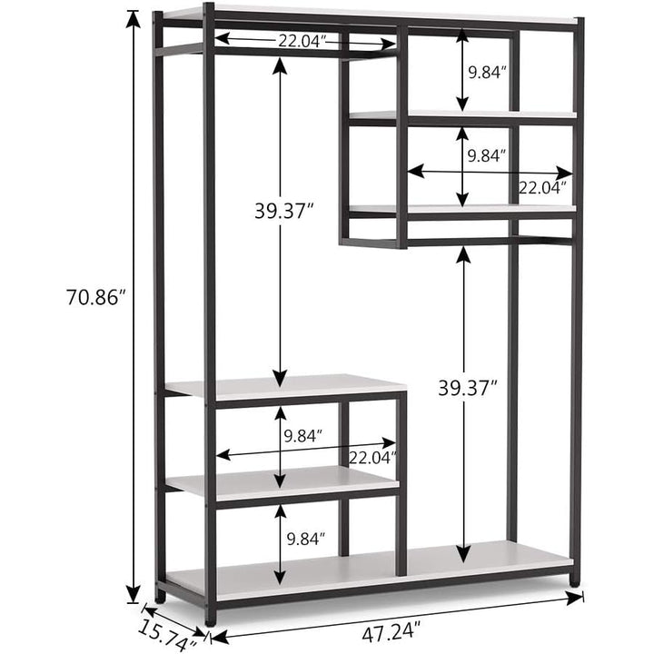 Tribesigns Free-standing Closet Organizer 2 Hanging Rod Heavy Duty Metal Frame Image 6