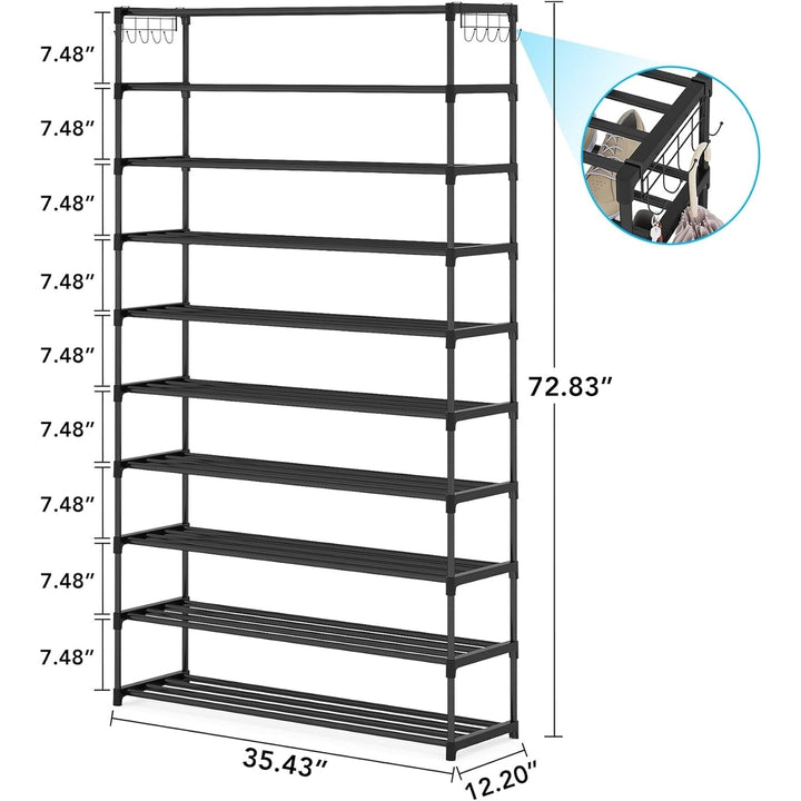 Tribesigns 10 Tiers Rack Shelf Large Capacity Organizer Tall Storage for Closet Entryway, Space Saving Image 6