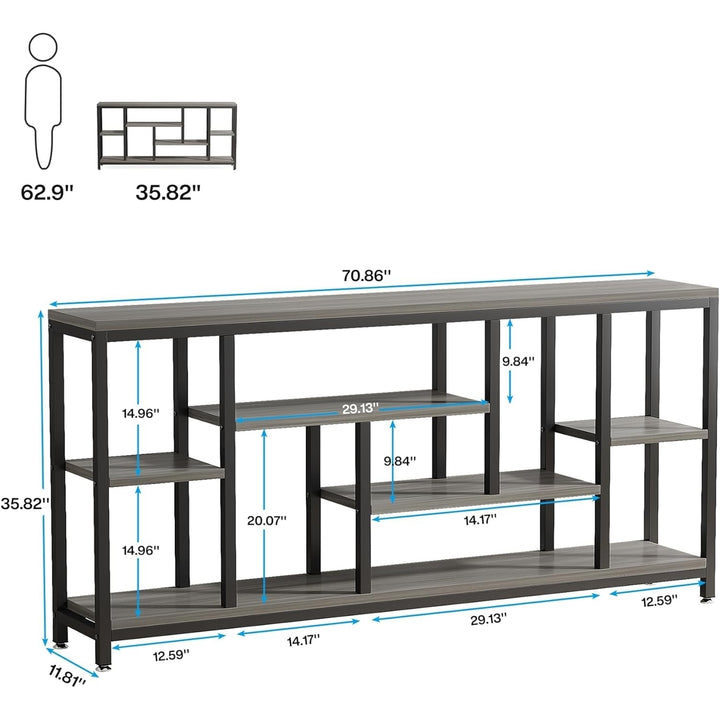 Tribesigns 70.9 inch Console Sofa Table Industrial Style with Storage Shelves Image 12