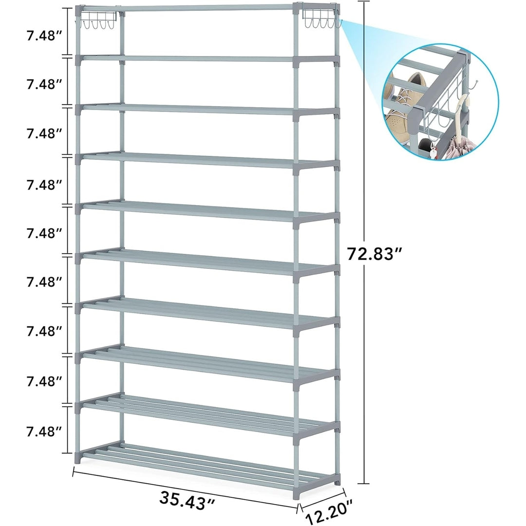 Tribesigns 10 Tiers Rack Shelf Large Capacity Organizer Tall Storage for Closet Entryway, Space Saving Image 12