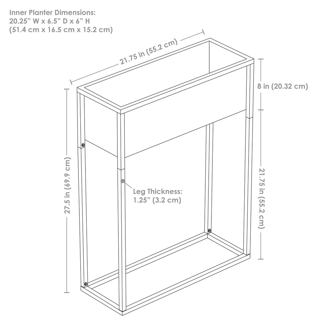 Sunnydaze Modern Simplicity Outdoor Elevated Planter - Black Image 3