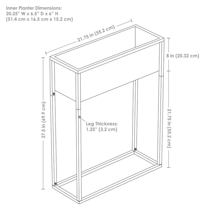 Sunnydaze Modern Simplicity Outdoor Elevated Planter - Black Image 3