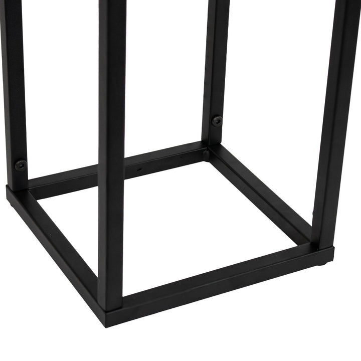 Sunnydaze Modern Simplicity Square Planters - 19.75" H and 27" H - Black Image 8