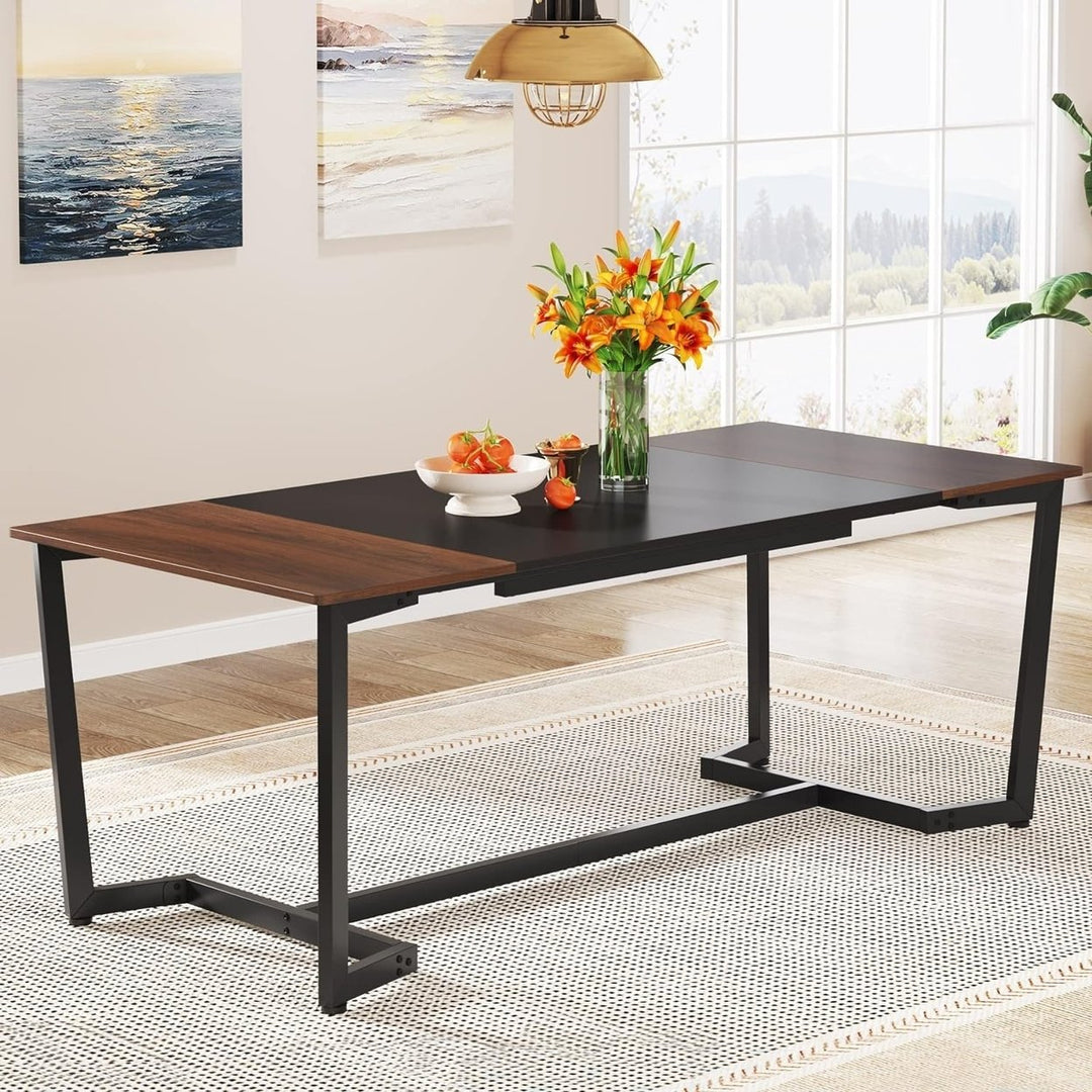 Tribesigns 71 Inch Industrial Dining Table for 6 Rectangular Kitchen Table Image 1