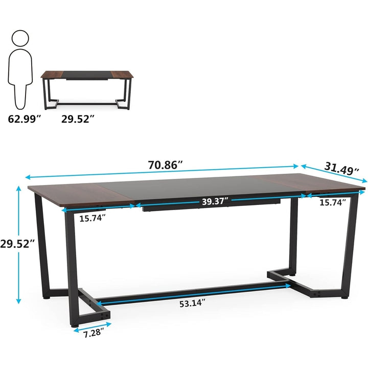 Tribesigns 71 Inch Industrial Dining Table for 6 Rectangular Kitchen Table Image 6