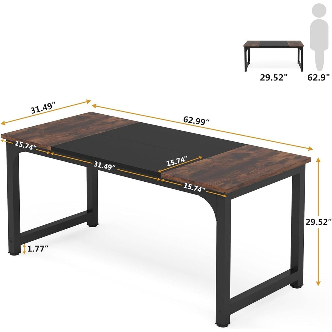 Tribesigns 63 Executive Desk Modern Office Computer Desk with Thick Frame Image 6