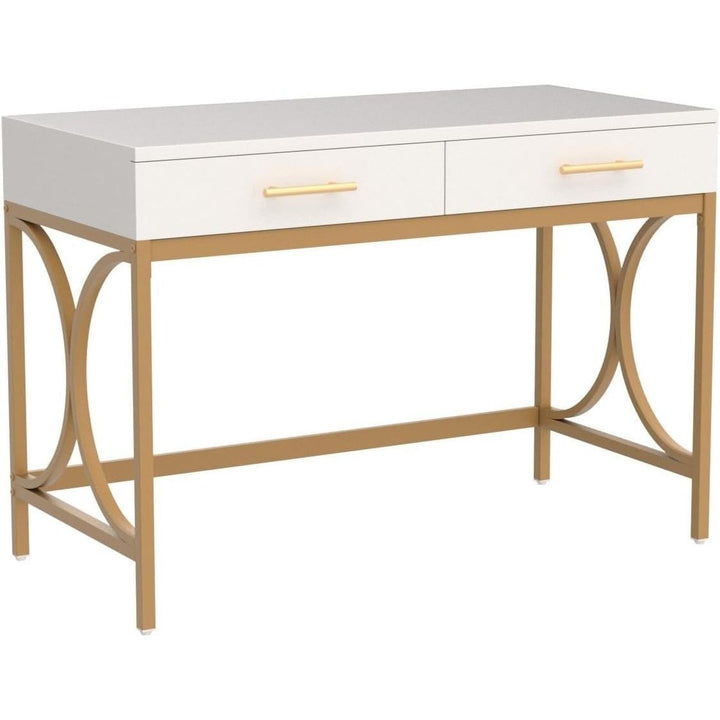 Tribesigns Modern Computer Desk with 2 Drawers, 41 Inches Study Writing Office Desk for Home Office Image 5