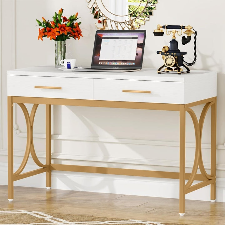 Tribesigns Modern Computer Desk with 2 Drawers, 41 Inches Study Writing Office Desk for Home Office Image 6