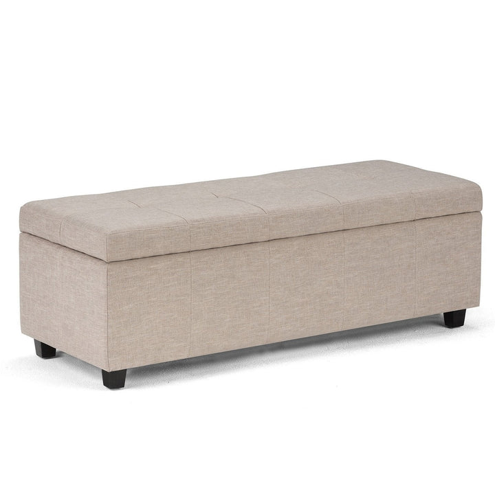 Castleford Linen Storage Ottoman Bench 48 Inch Rectangular Tufted Large Chest Image 2