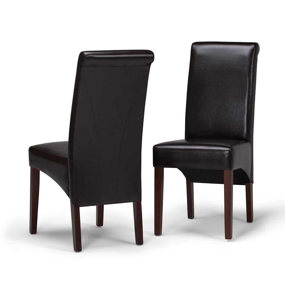 Avalon Dining Chair Set of 2 Faux Leather Curved Back Kitchen Office Seating Image 2