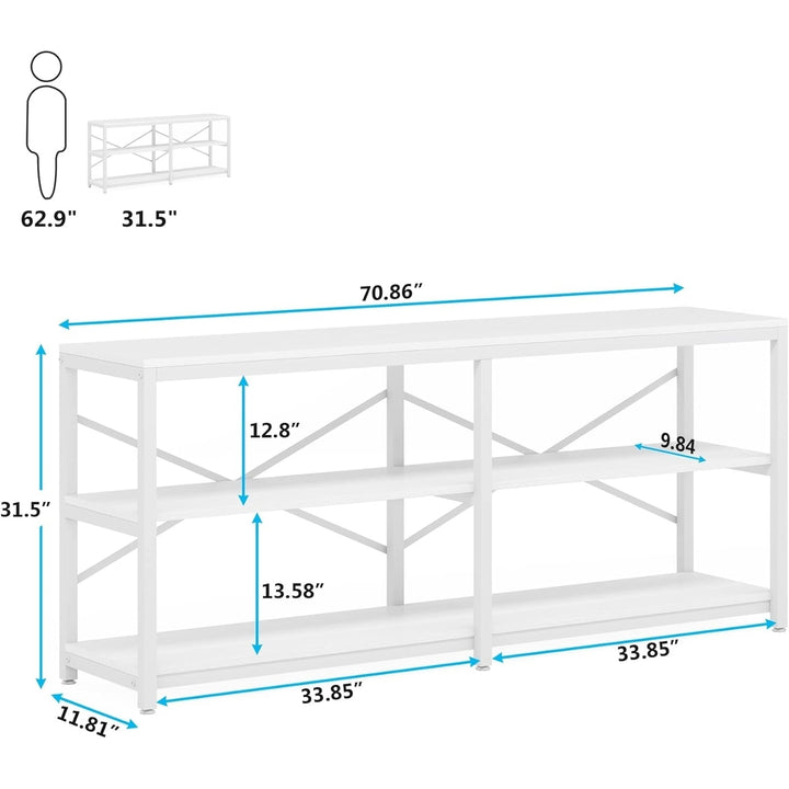 Tribesigns 70.9 Inch Console Table Modern Sofa Table with Storage Shelves Image 9