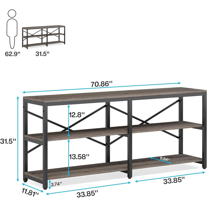 Tribesigns 70.9 Inch Console Table Modern Sofa Table with Storage Shelves Image 12