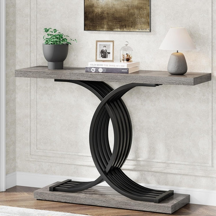 Tribesigns 39 Inch Gold Entryway Table Modern Faux Marble Console with Metal Legs Image 10