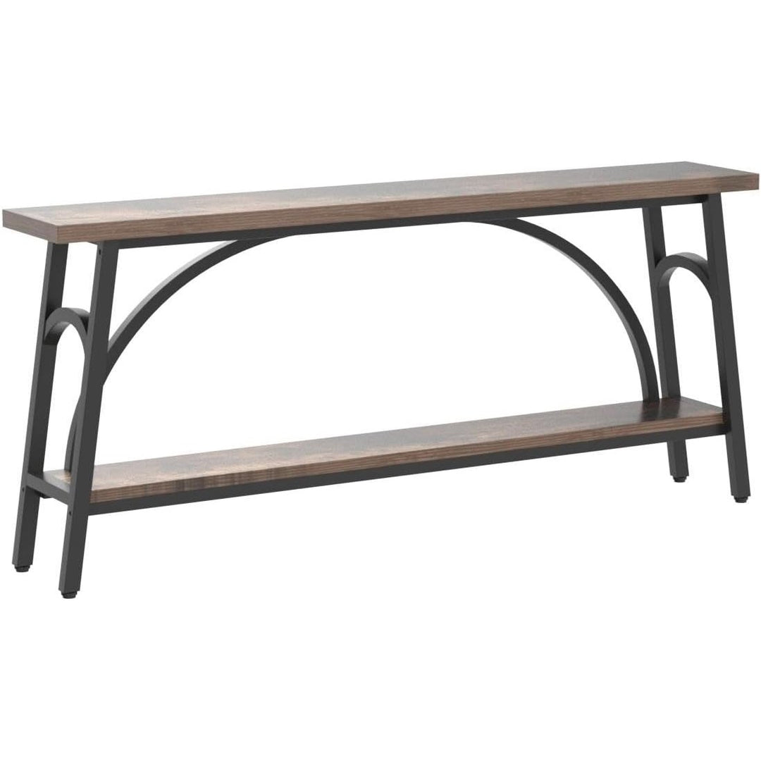 Tribesigns 70.8 Inch Extra Long Console Table Wood 2 Tier Rustic Entryway Stand Image 3