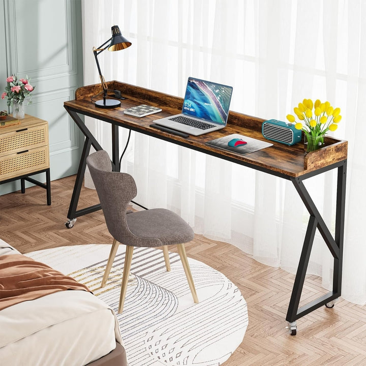 Tribesigns Overbed Table 70.9" Adjustable Tilt Mobile Laptop Desk Gray Image 11