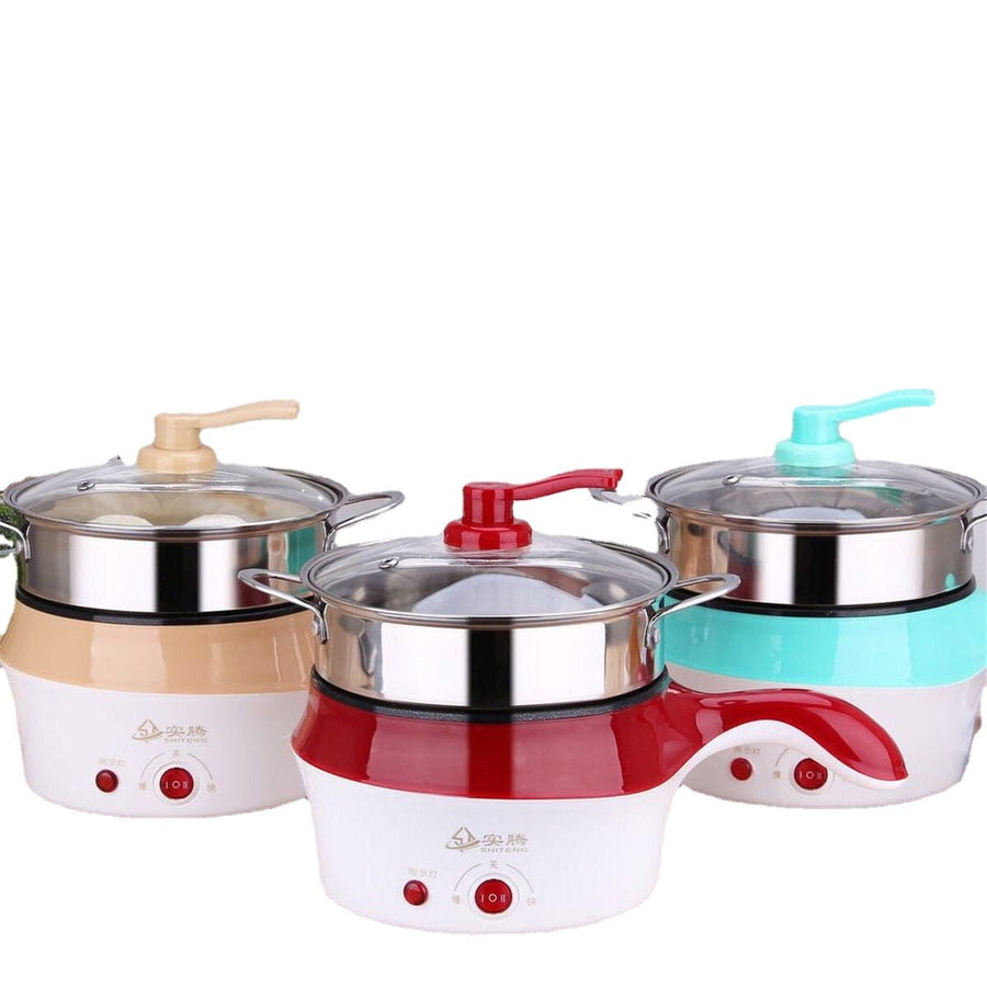 1.8L Double-Layer Stainless Steel Mini Electric Pot Pan Cooker Cooking Fry Stew Image 1