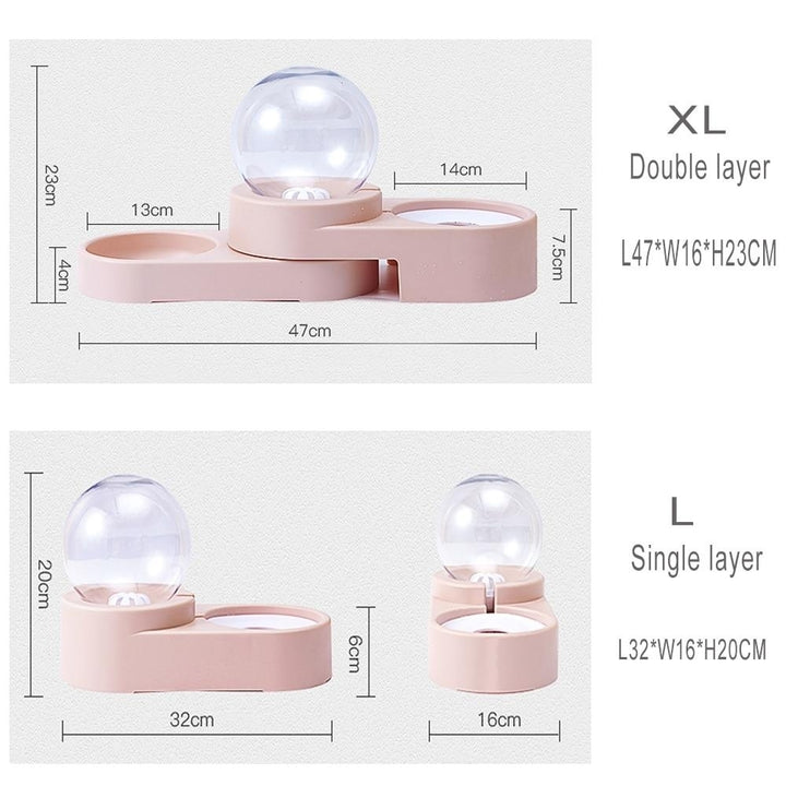 1.8L Automatic Food Fountain for Water Drinking Single Large Bowl Feeding Container Image 10