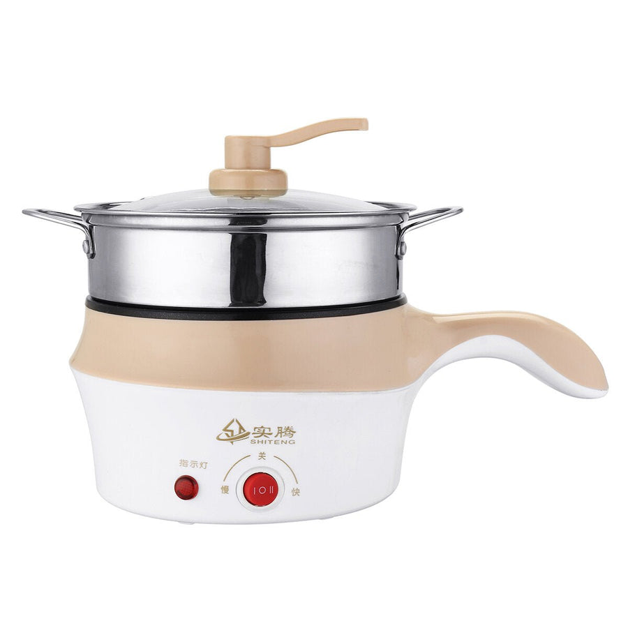 1.8L Double-Layer Stainless Steel Mini Electric Pot Pan Cooker Cooking Fry Stew Image 2